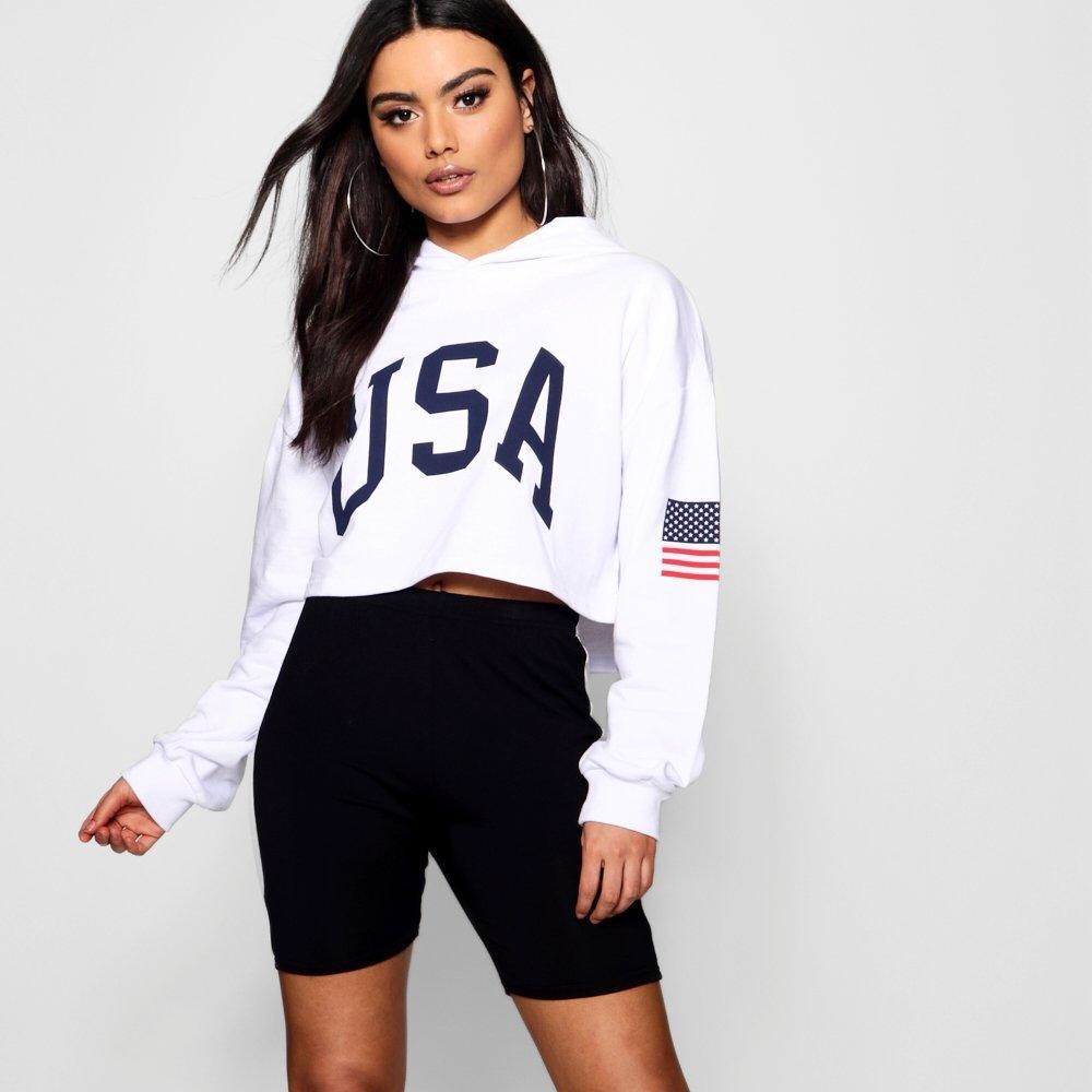 BooHoo USA hooded crop top